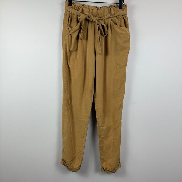 Thread & Supply Pants Womens Small Tan 100% Lyocell Paperbag Waist Boho Casual - Picture 1 of 8